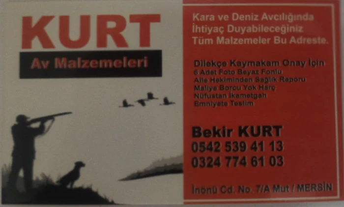 Kurt Av Malzemeleri 