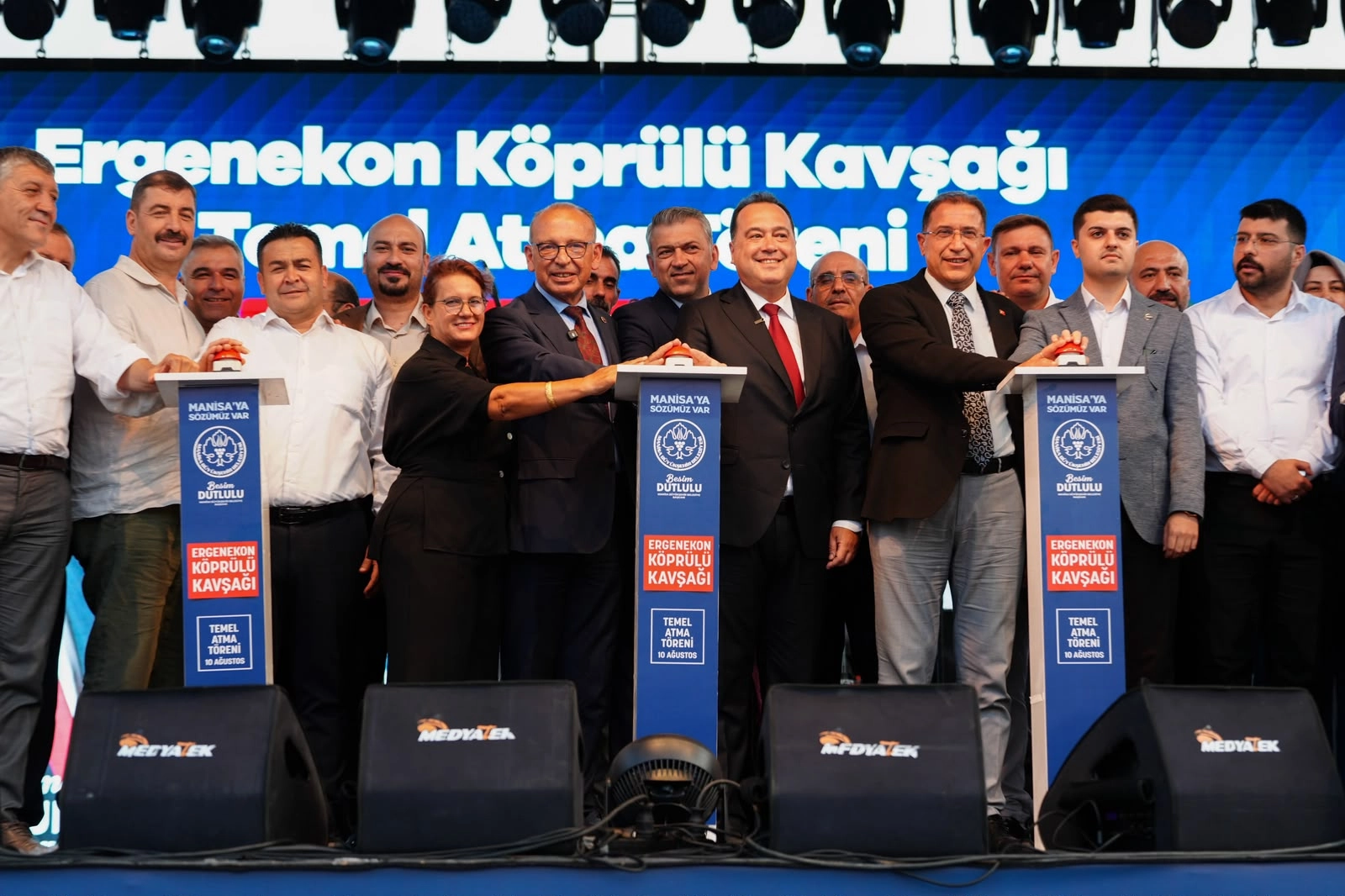 Manisa Turgutlu&rsquo;da Ergenekon K&ouml;pr&uuml;l&uuml; Kavşağı&rsquo;nın temeli atıldı