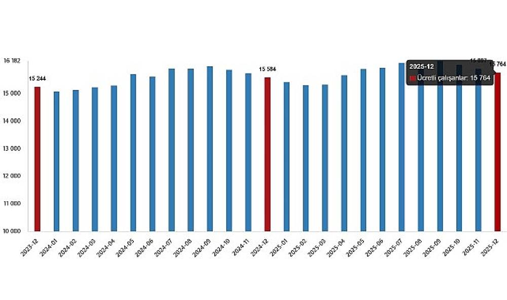 &Uuml;cretli &Ccedil;alışan İstatistikleri, Aralık 2025