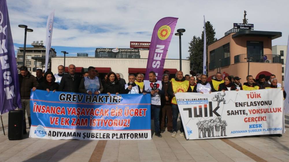 KESK Adıyaman&rsquo;da iş bıraktı: &lsquo;İş bıraktık, &ccedil;&uuml;nk&uuml; ge&ccedil;inemiyoruz&rsquo;  - Videolu Haber