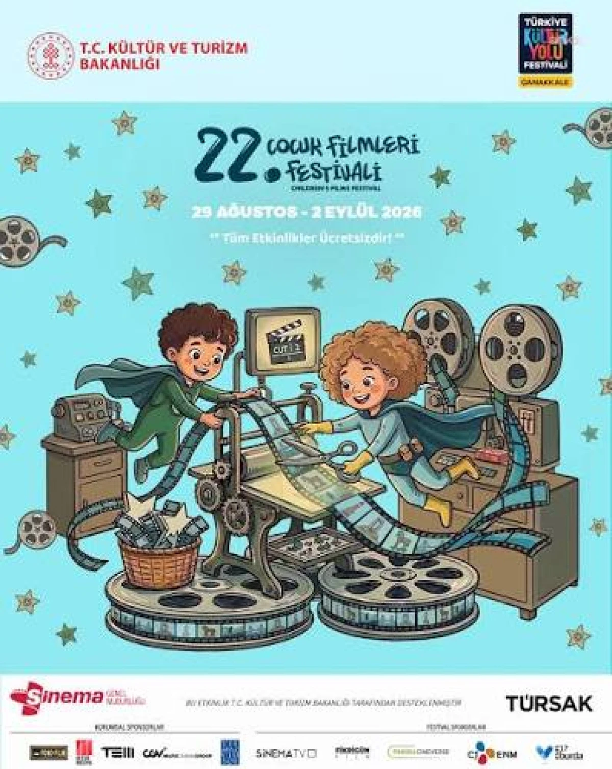 22. T&Uuml;RSAK &Ccedil;ocuk Filmleri Festivali &Ccedil;anakkale&rsquo;de başlıyor