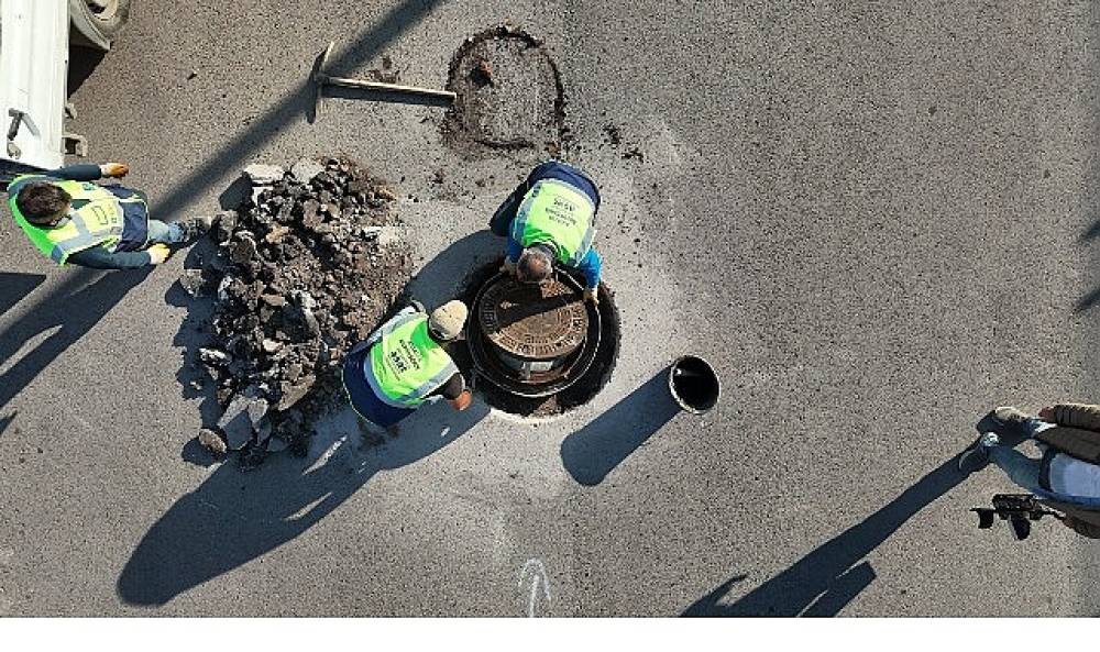 ASAT'tan kanalizasyon hattı temizliği ve kapak d&uuml;zenleme &ccedil;alışması