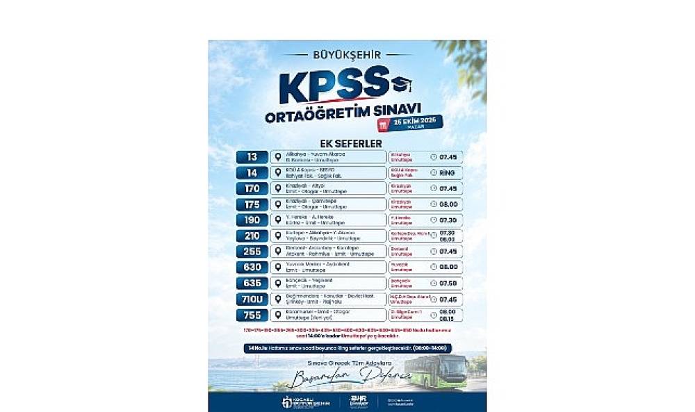 B&uuml;y&uuml;kşehir'den KPSS i&ccedil;in &ouml;zel ulaşım planlaması