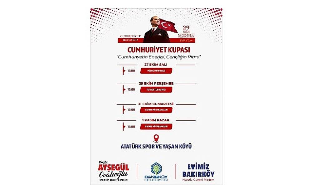 Bakırk&ouml;y Belediyesinden Cumhuriyet Bayramı'na &Ouml;zel Dolu Dolu Program