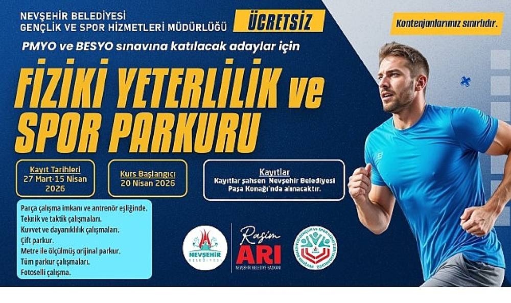 Nevşehir Belediyesi'nden PMYO ve BESYO Adaylarına &Uuml;cretsiz Parkur Kursu