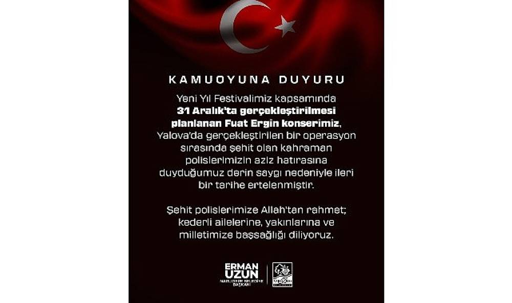 Konser Erteleme Duyurusu