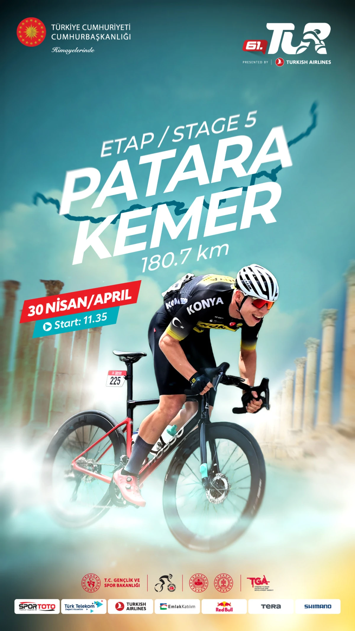 Cumhurbaşkanlığı T&uuml;rkiye Bisiklet Turu&rsquo;nda 5. etap heyecanı