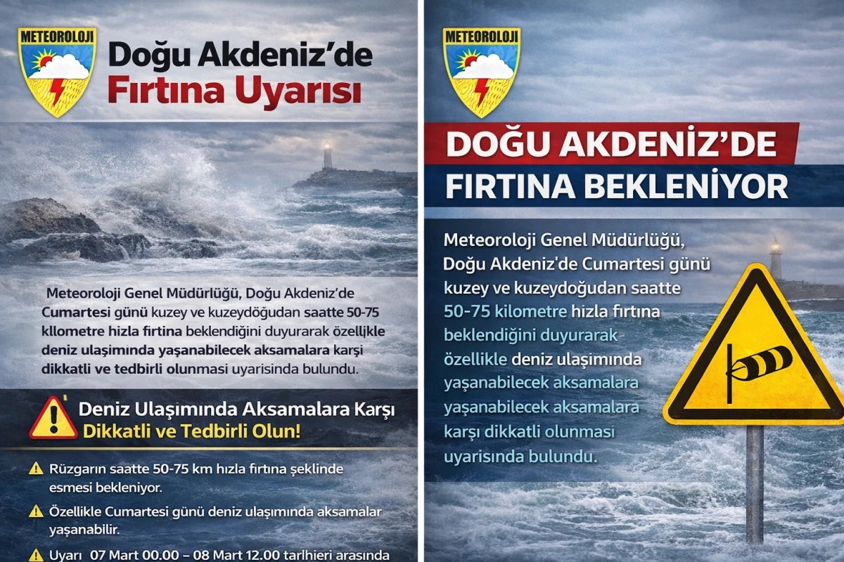 Doğu Akdeniz&rsquo;de Fırtına Uyarısı