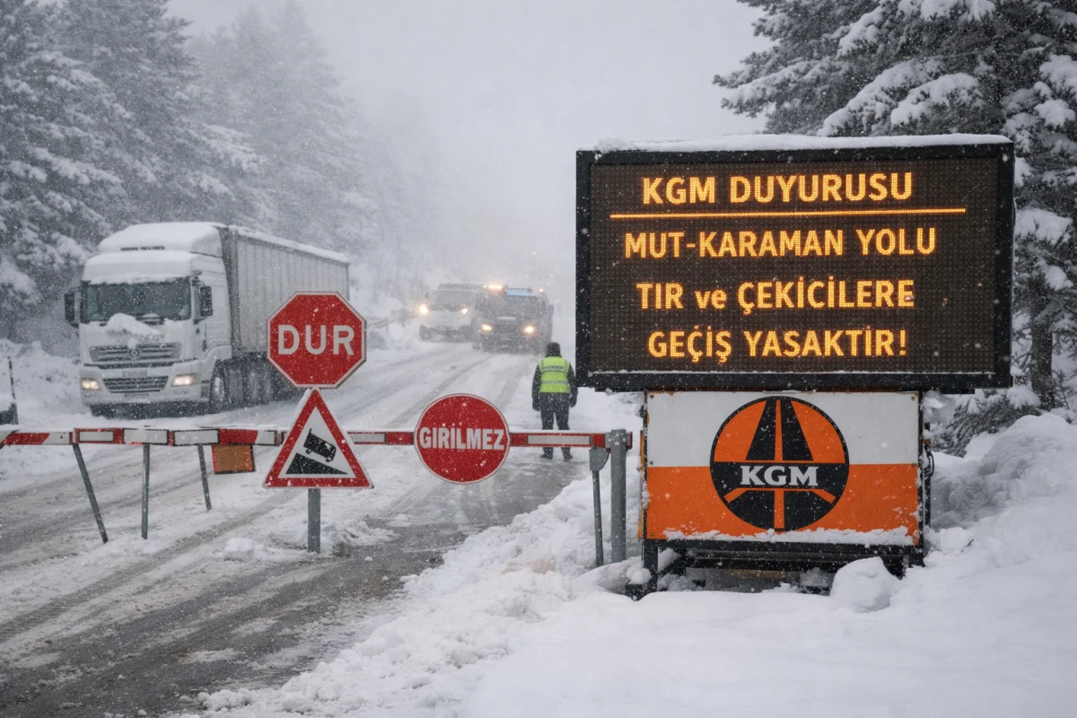Karayolları&rsquo;ndan Uyarı: Mut&ndash;Karaman Yolunda Kar ve Tipi Nedeniyle Kısıtlama