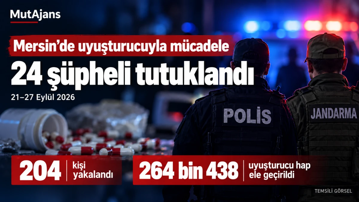 Mersin&rsquo;de uyuşturucuyla m&uuml;cadelede 24 ş&uuml;pheli tutuklandı