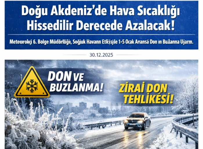 Meteorolojik Değerlendirme: Doğu Akdeniz&rsquo;de Hava Sıcaklığı Hissedilir Derecede Azalacak, Zirai Don Uyarısı